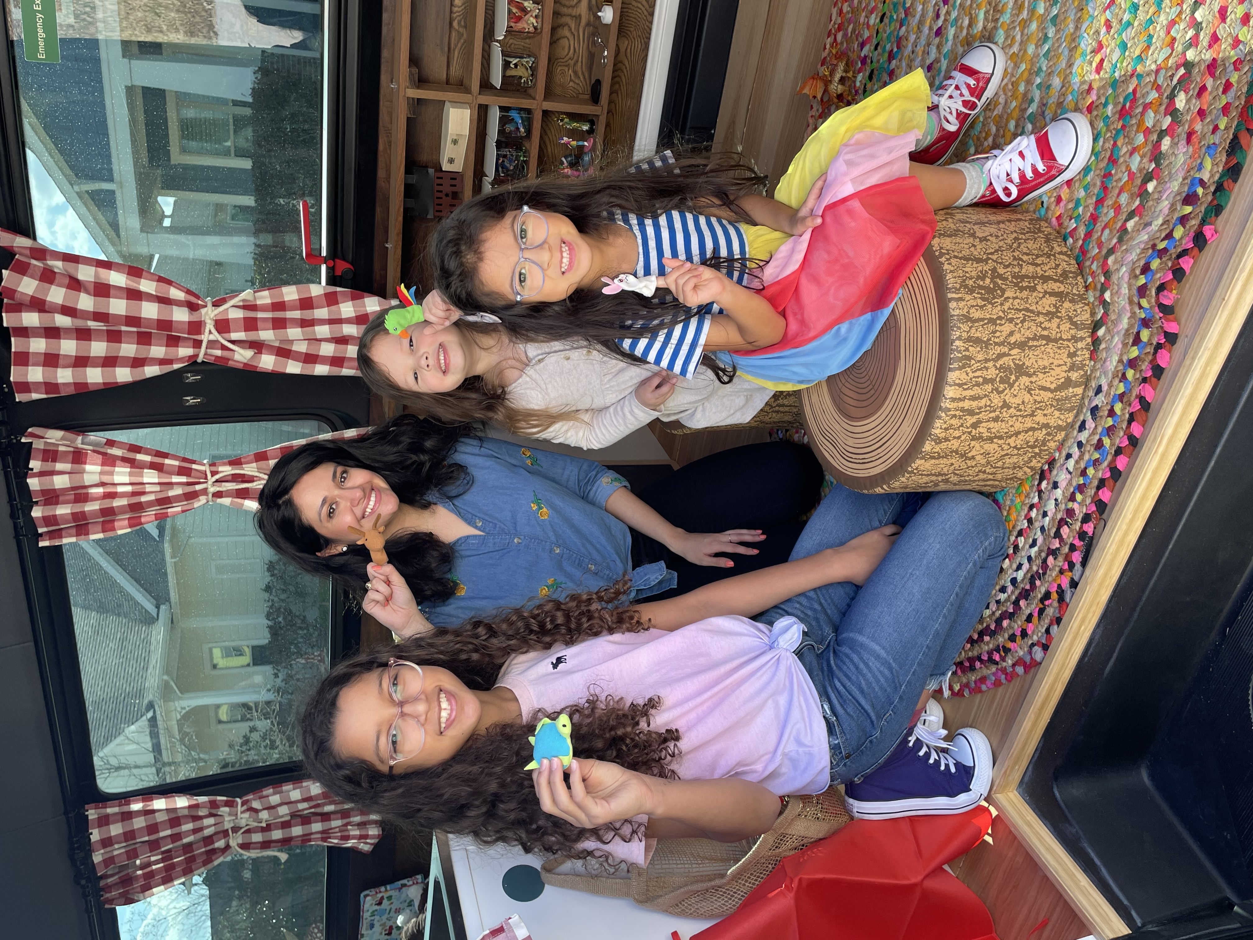 Children exploring nature during group therapy